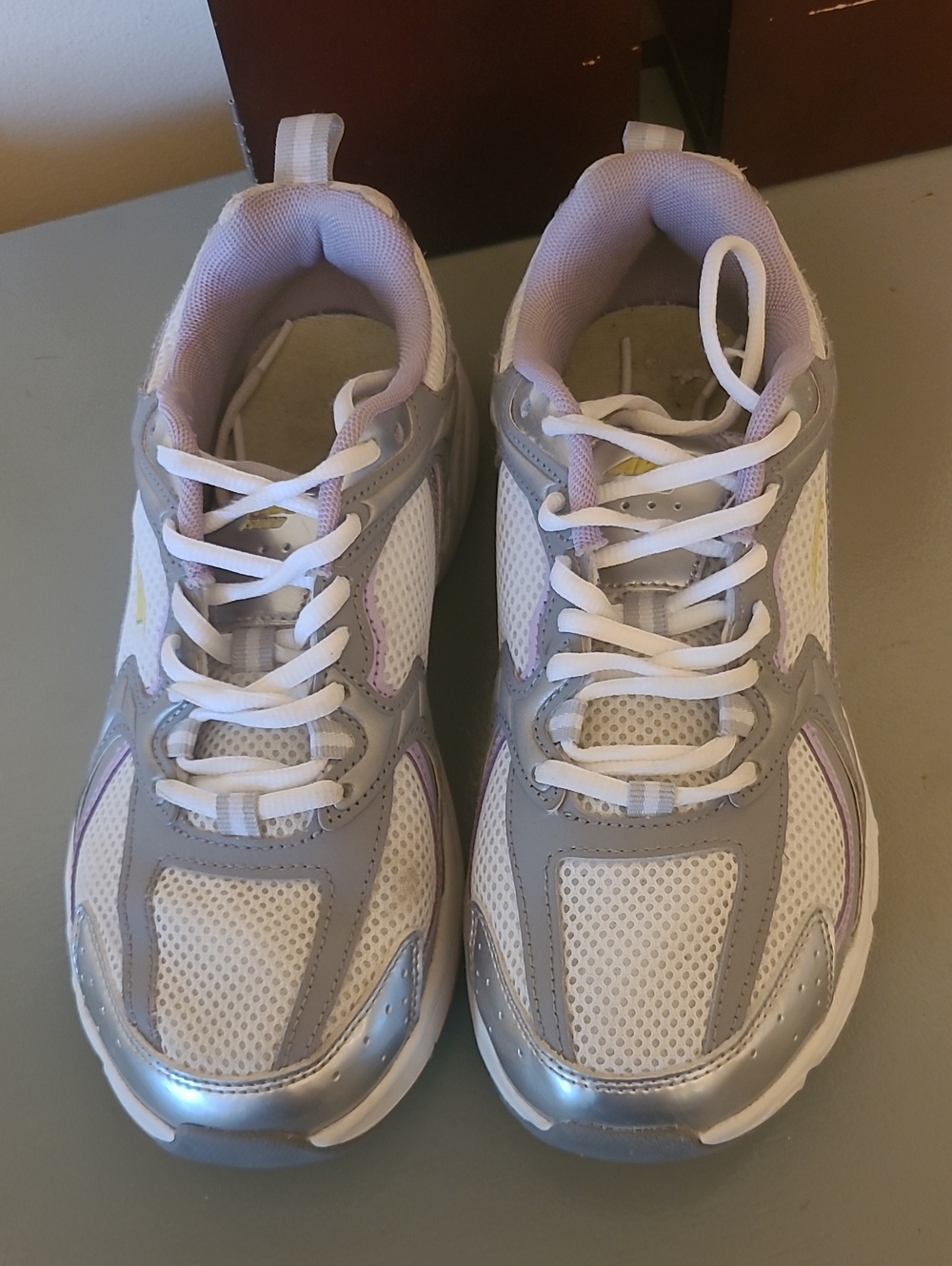 Avia White Sneakers with Silver Accents and Lavender Interior